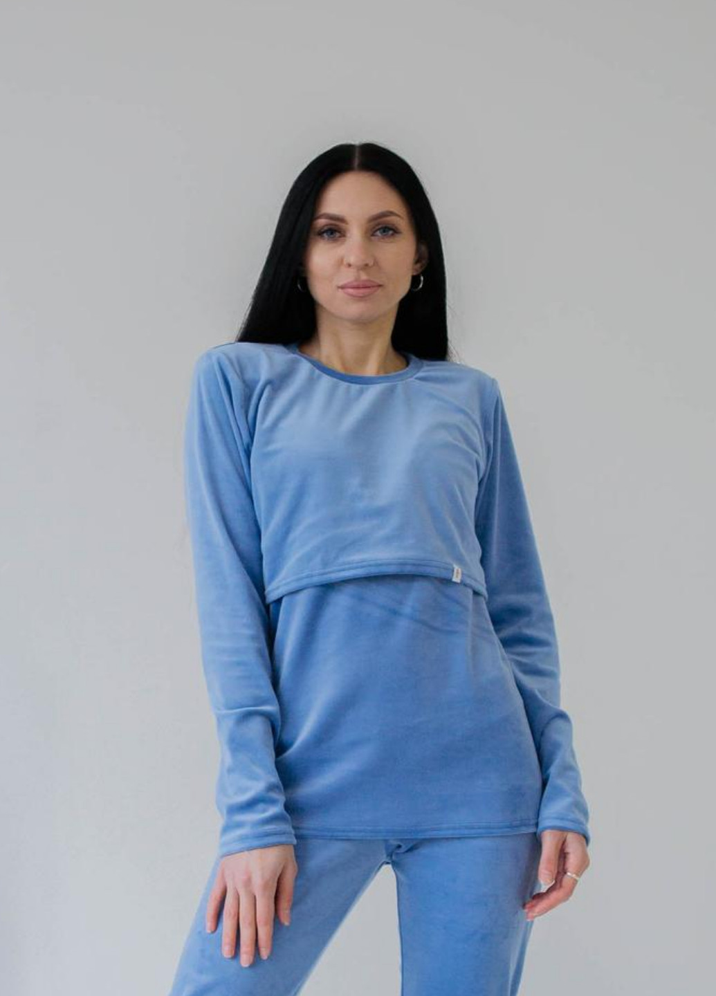 Синяя всесезон пижама для беременных с секретом для беременных HN