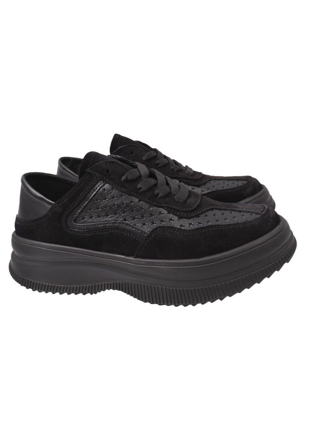 Чорні кросівки жіночі з натуральної замші, на низькому ходу, на шнурівці, колір чорний, Best Vak 62-21DTS