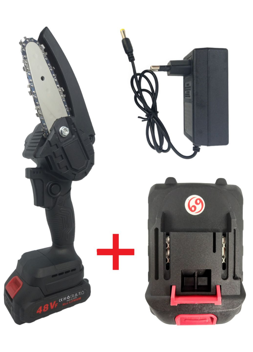 Пила електрична ланцюгова акумуляторна на 2 акумулятори в кейсі ручна портативна Chainsaw No Brand (260517655)