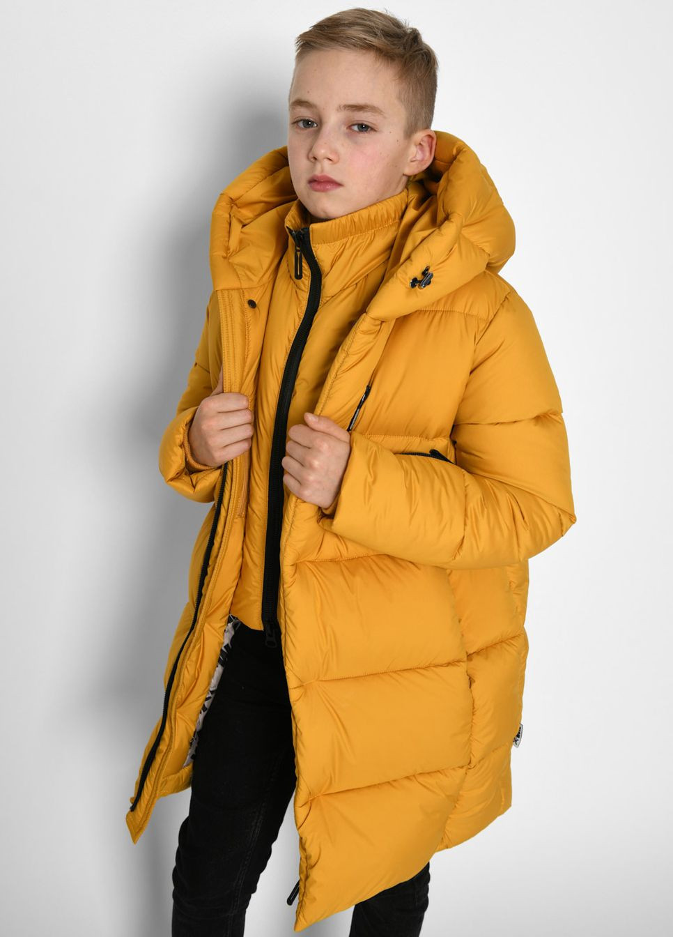 Горчичная зимняя пуховая куртка для мальчиков от 6 до 17 лет X-Woyz