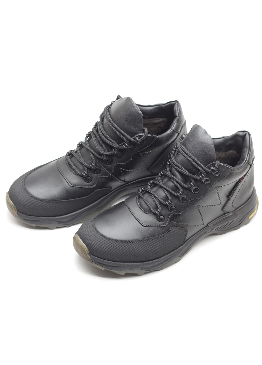 Чорні Зимовий кросівки зимові чоловічі з натуральної шкіри Zlett 3063
