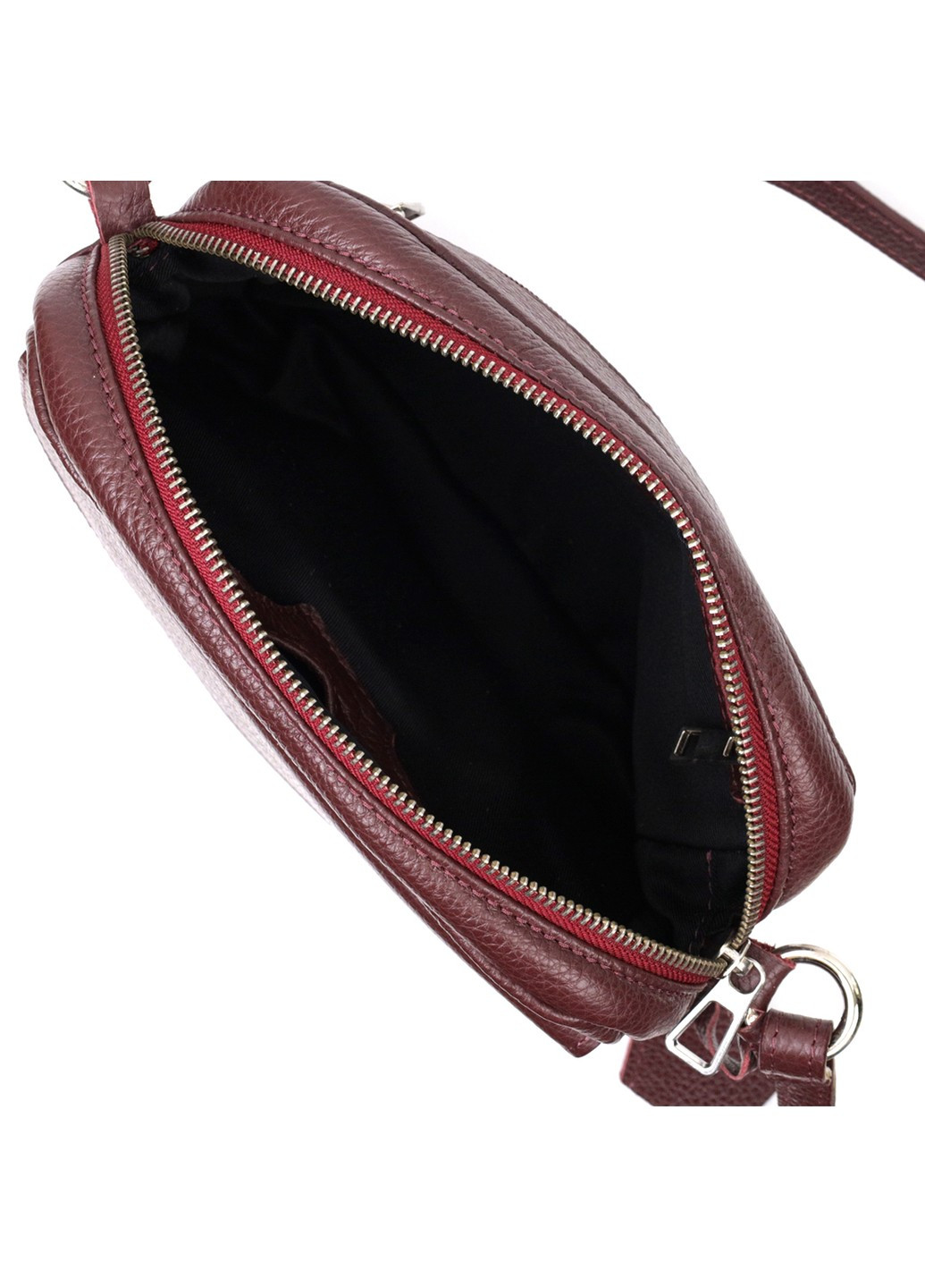 Яскрава сумка жіноча крос-боді з натуральної шкіри 11653 Бордовий Grande Pelle (267507202)