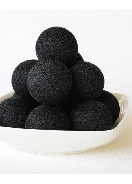 Гірлянда тайські кульки-ліхтарики CBL Чорна 20 кульок, 2.5 м Cotton Ball Lights (257960424)