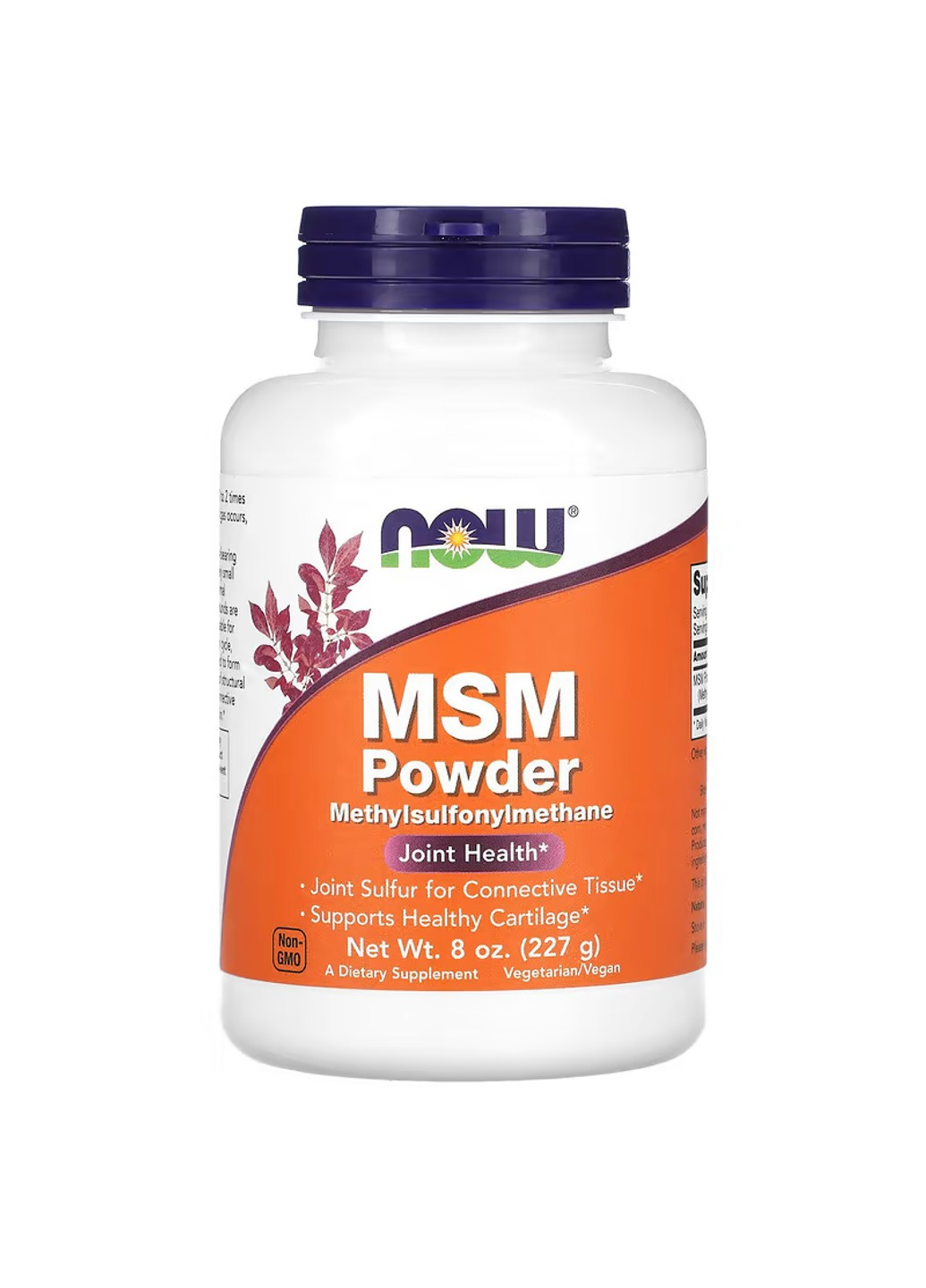 МСМ (Метилсульфонілметан) у порошку MSM Pure Powder - 227г Now Foods (276718184)