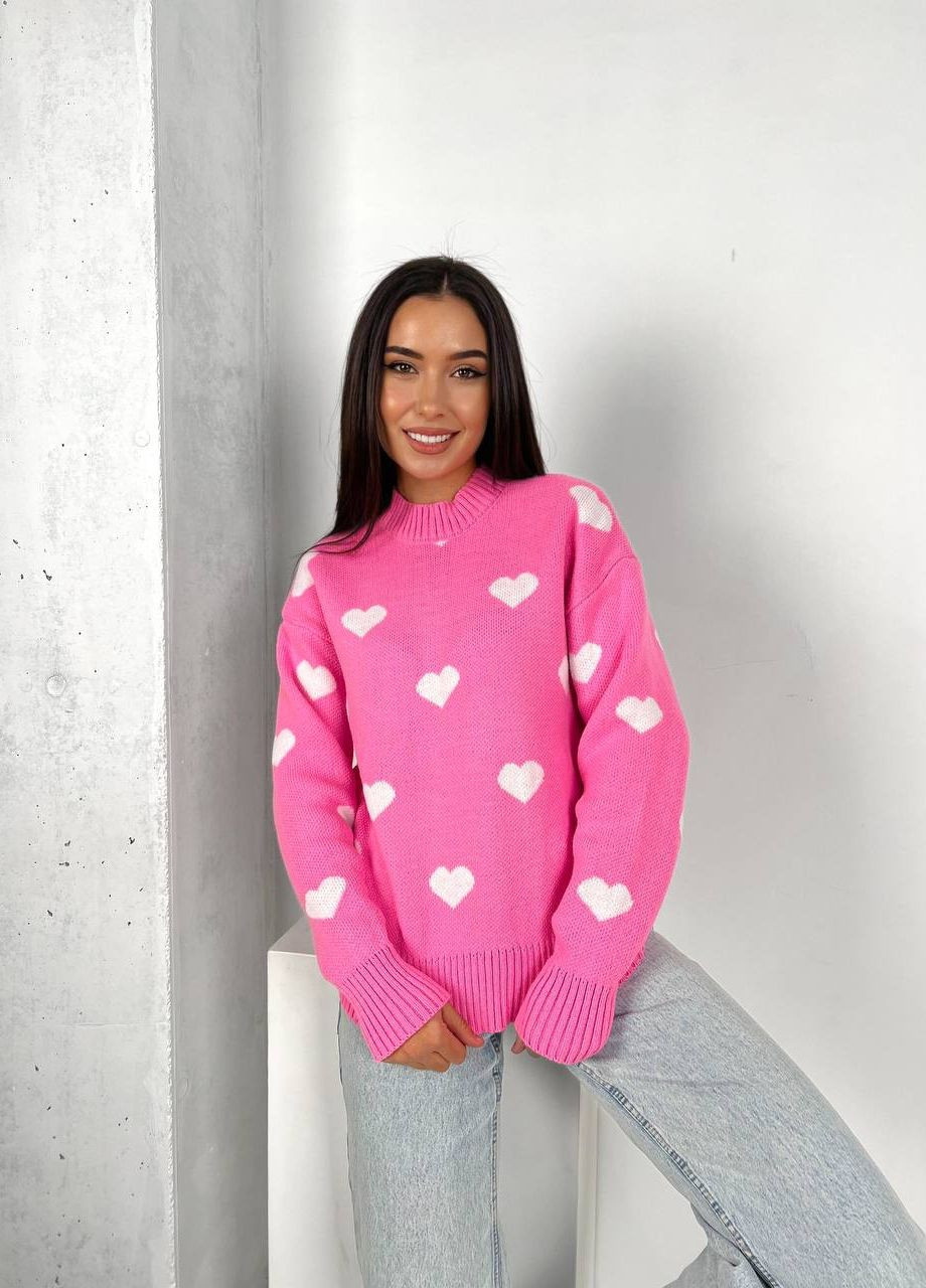 Розовый демисезонный свитер Украина UM Butik