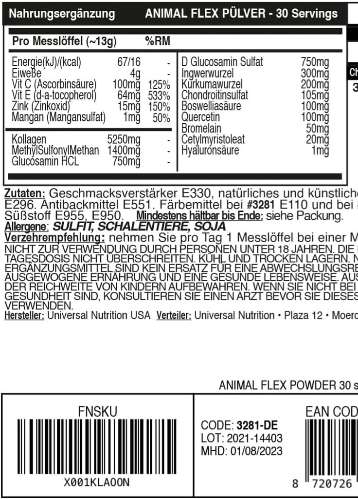 Хондропротектор Nutrition Animal Flex Powder 339 g (Orange) Universal (259577457)