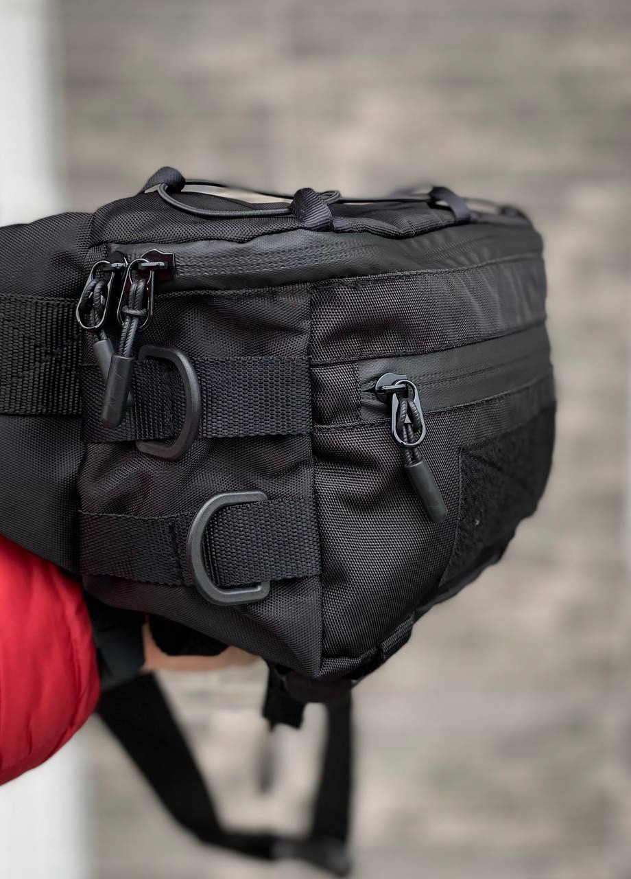 Тактическая черная сумка бананка на пояс на грудь слинг универсальная Tactic No Brand (258615607)