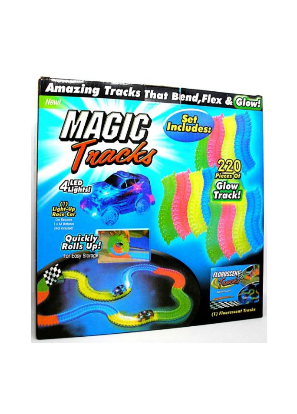Дорога трек светящаяся детская игрушечная Magic Tracks Мэджик Трек 216 деталей 3.5 метра No Brand (273480973)