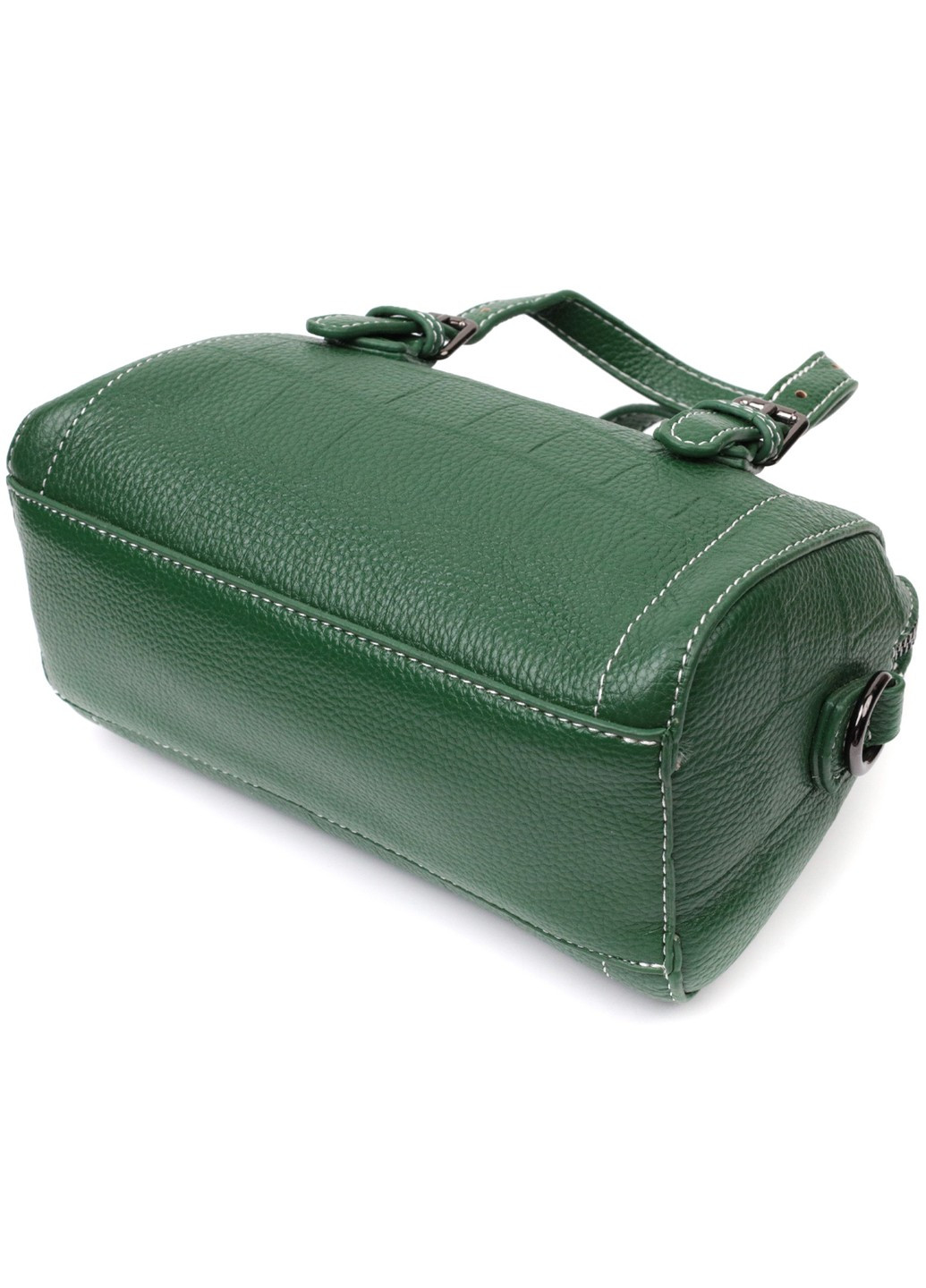 Небольшая женская сумка с двумя ручками из натуральной кожи 22359 Зеленая Vintage (276461807)