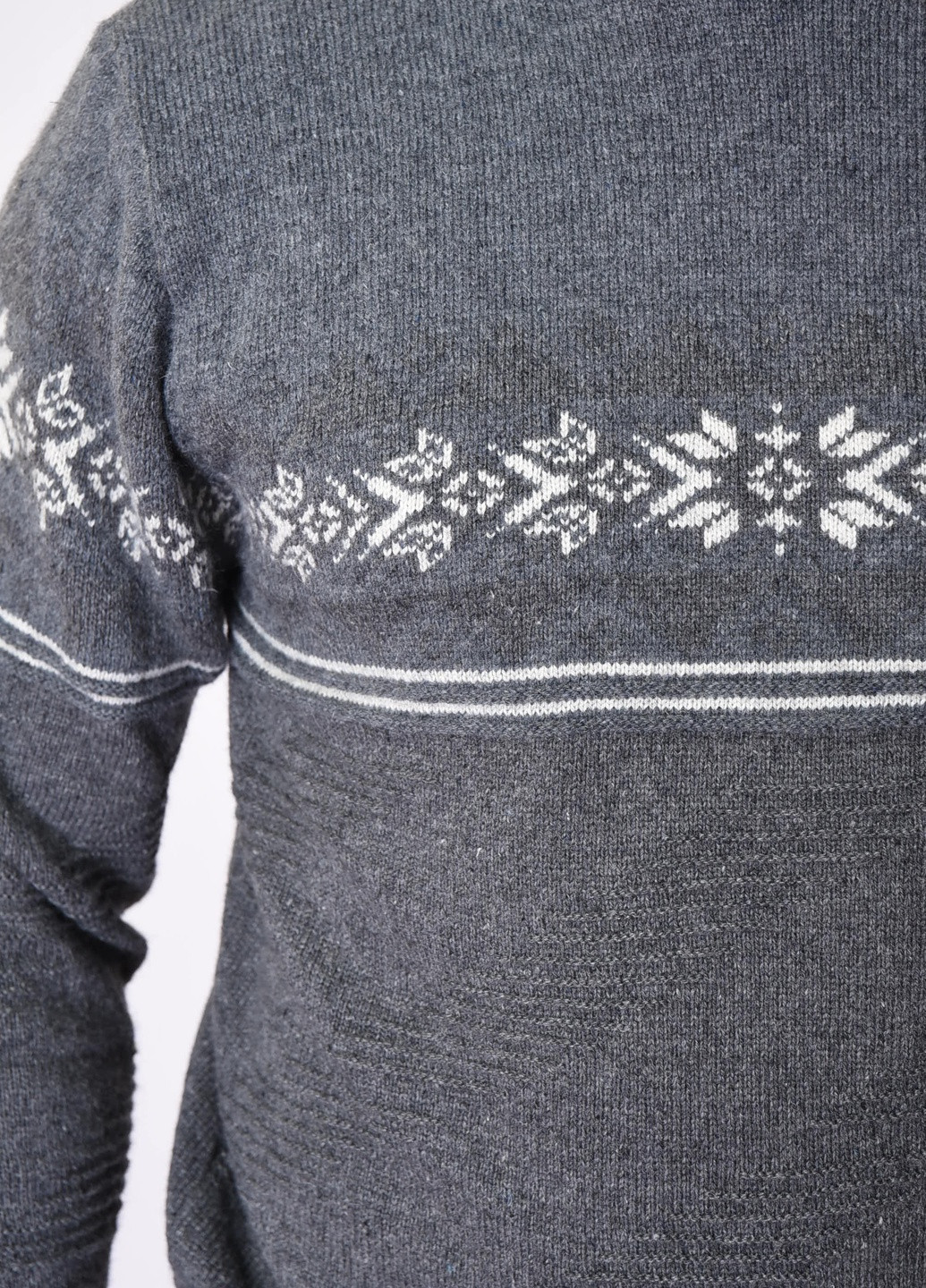 Сірий зимовий светр чоловічий зимовий сірого кольору розмір м Let's Shop