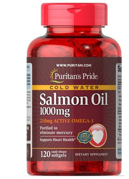 Puritan's Pride Salmon Oil 1000 mg 120 Softgels Puritans Pride (258498806)