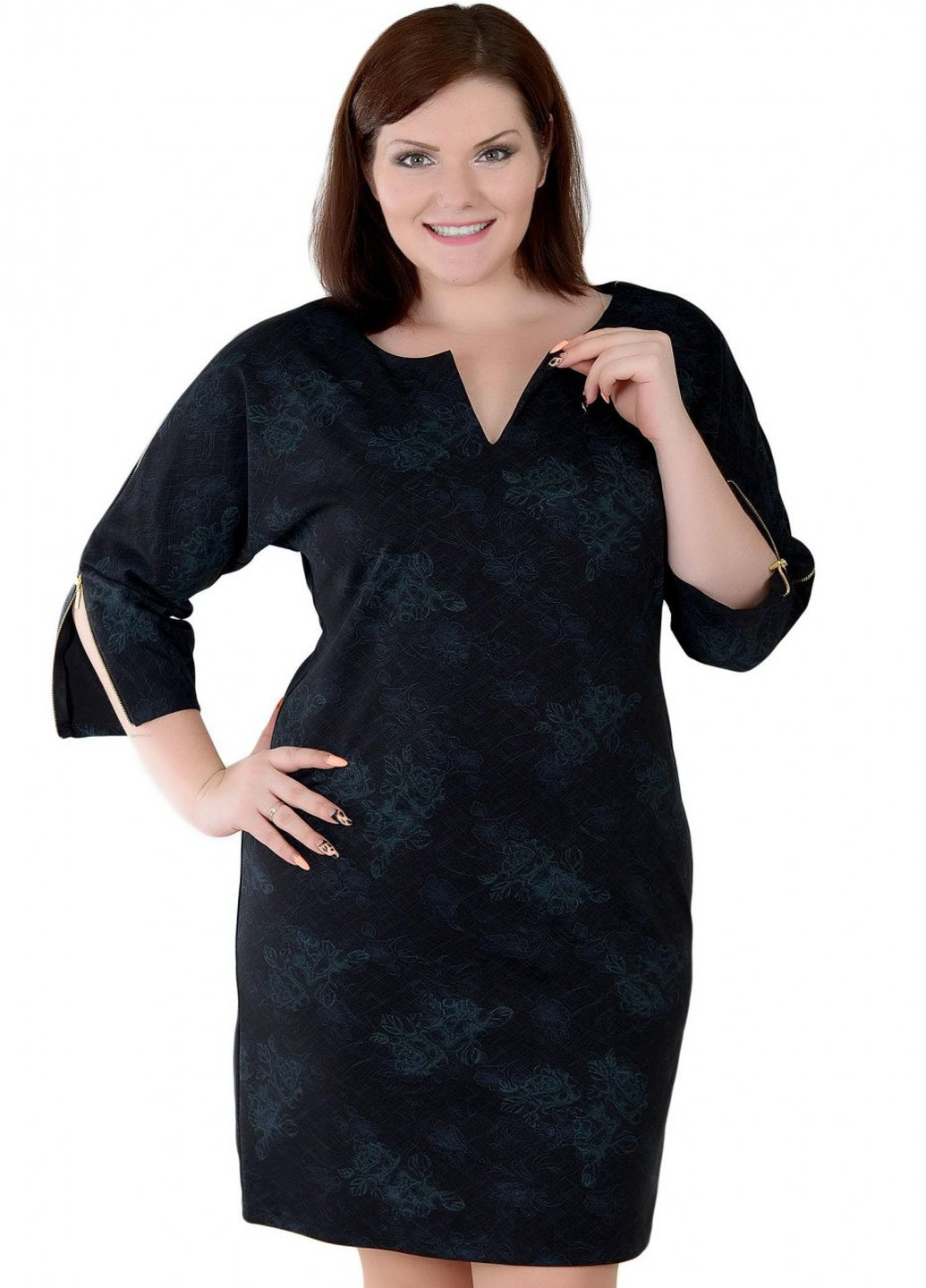 Чорна сукні великіх розмірів сукня великого розміру (ут000040674) Lemanta