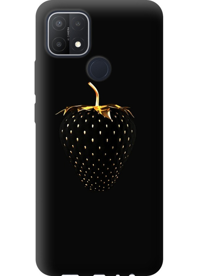 Силіконовий протиударний с посиленими кутами чохол 'Чорна полуниця' для Endorphone Oppo A15 (258486383)