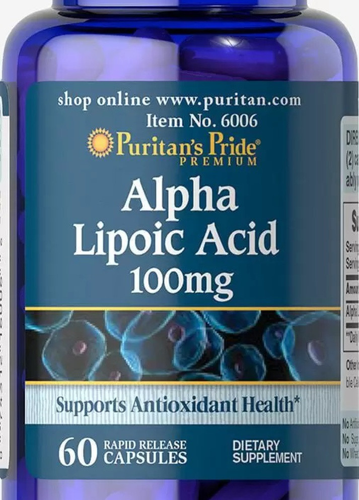 Puritan's Pride Alpha Lipoic Acid 100 mg 60 Caps Puritans Pride (256719887)