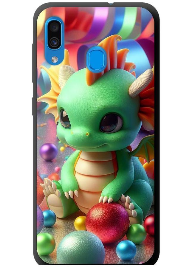 TPU чорний чохол 'Веселий дракончик' для Endorphone Samsung Galaxy A30 2019 A305F (275458101)
