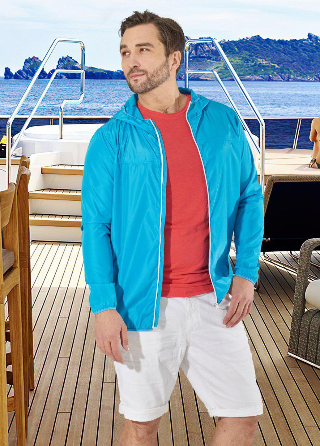 Синяя чоловічі куртки та пальто чоловіча тонкая ветровка (51531) Lemanta