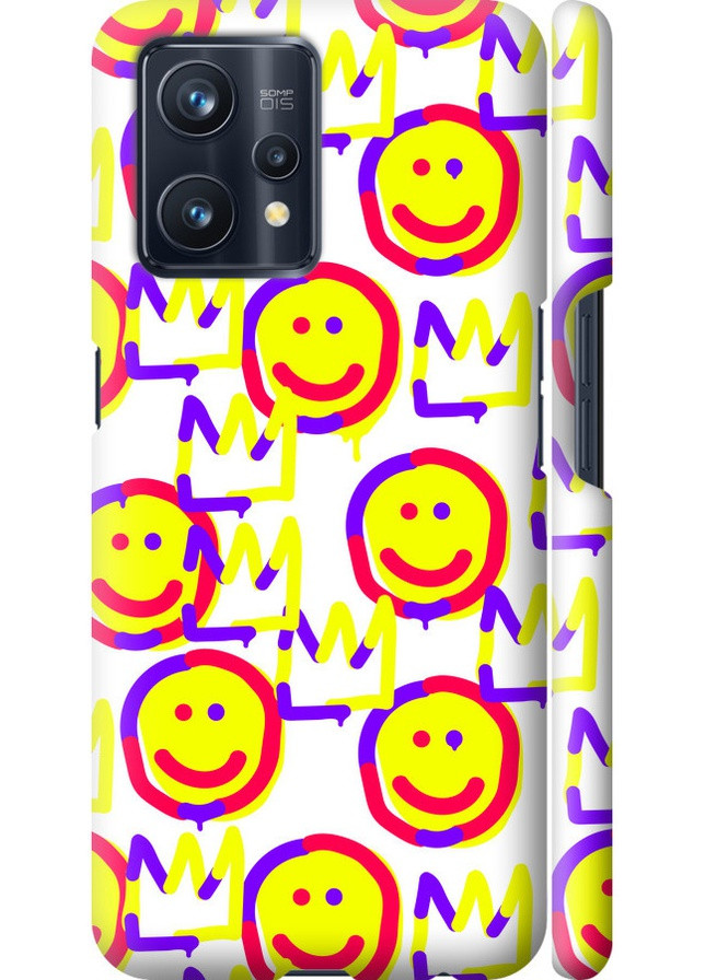 3D пластиковый матовый чехол 'Смайлики v2' для Endorphone Realme 9 (258211385)
