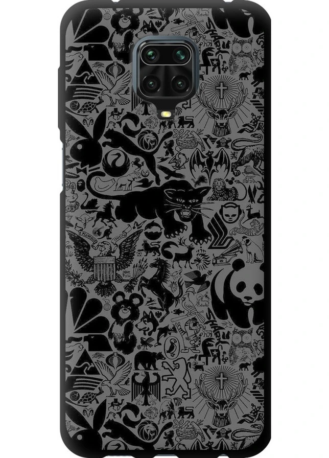 TPU чорний чохол 'Чорно-сірий стікер бомбінг' для Endorphone Xiaomi Redmi Note 9S (259320988)
