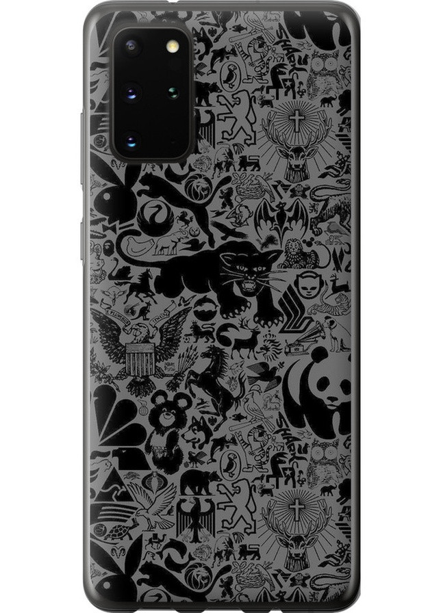 2D пластиковый чехол 'Чёрно-серый стикер бомбинг' для Endorphone Samsung Galaxy S20 Plus (259320676)