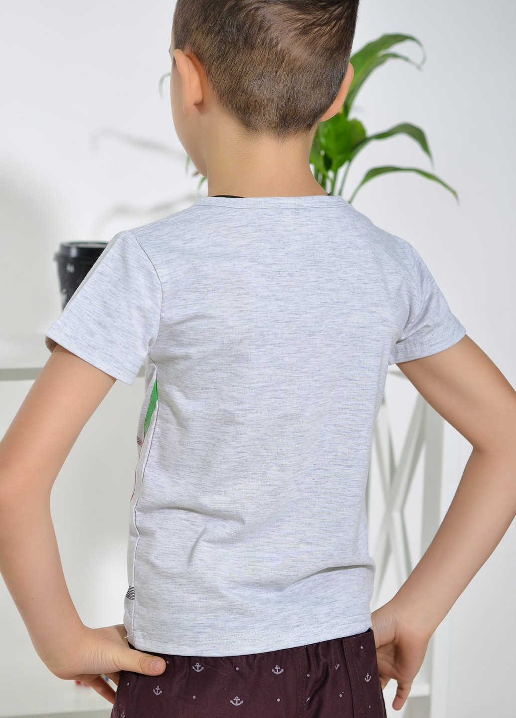 Сіра футболки сорочки футболка на хлопчика сіра (лента) Lemanta