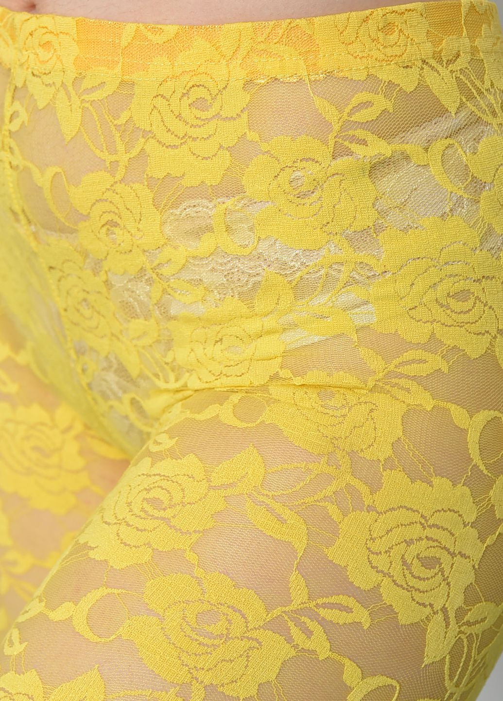 Бриджі жіночі гіпюрові жовтого кольору розмір 44 Let's Shop (268738462)