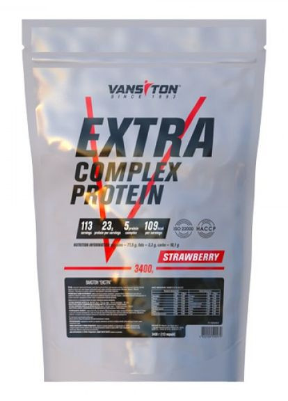 Протеин Екстра 3400г (Клубника) Vansiton (275138986)