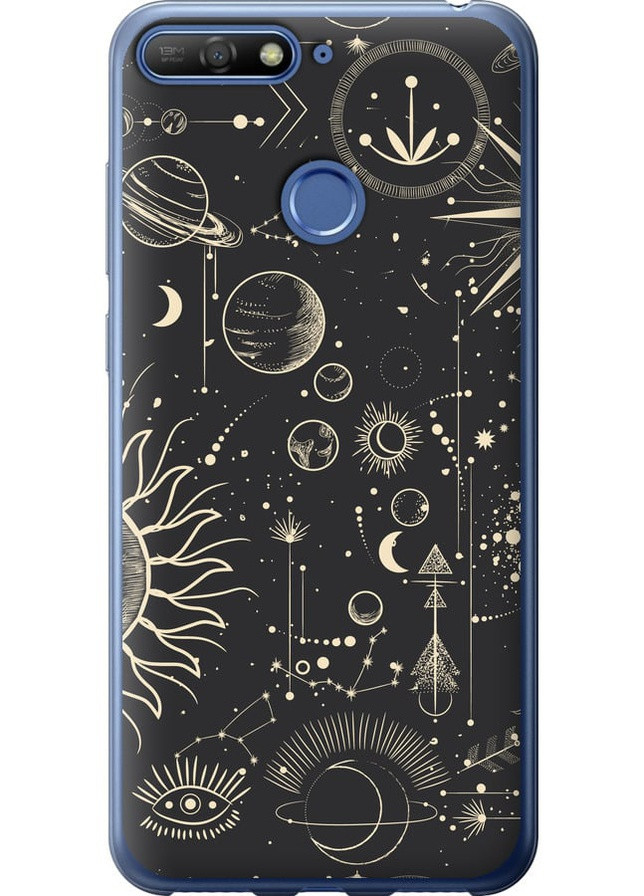 2D пластиковый чехол 'Фаза луны' для Endorphone Huawei Honor 7C (258093606)