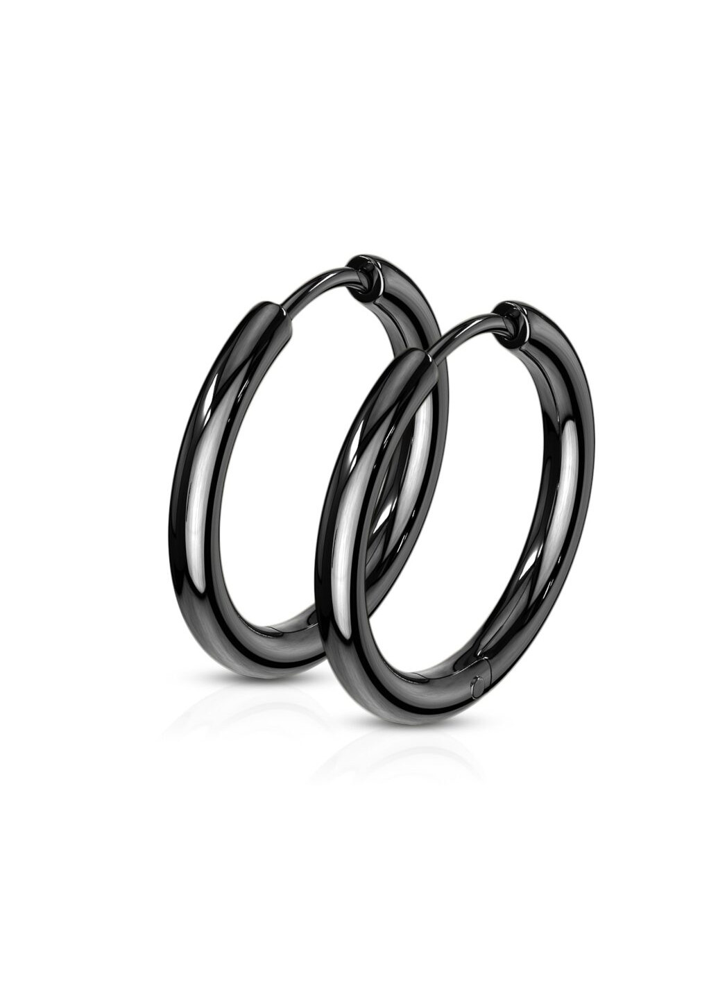 Серьги-кольца из стали черные диаметр 12 мм Spikes (257986006)