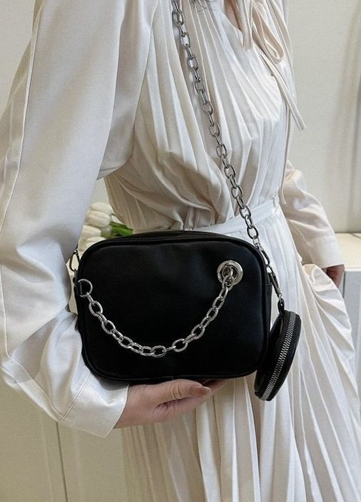 Женская классическая сумка 6550 кросс-боди через плечо черная No Brand (276063177)