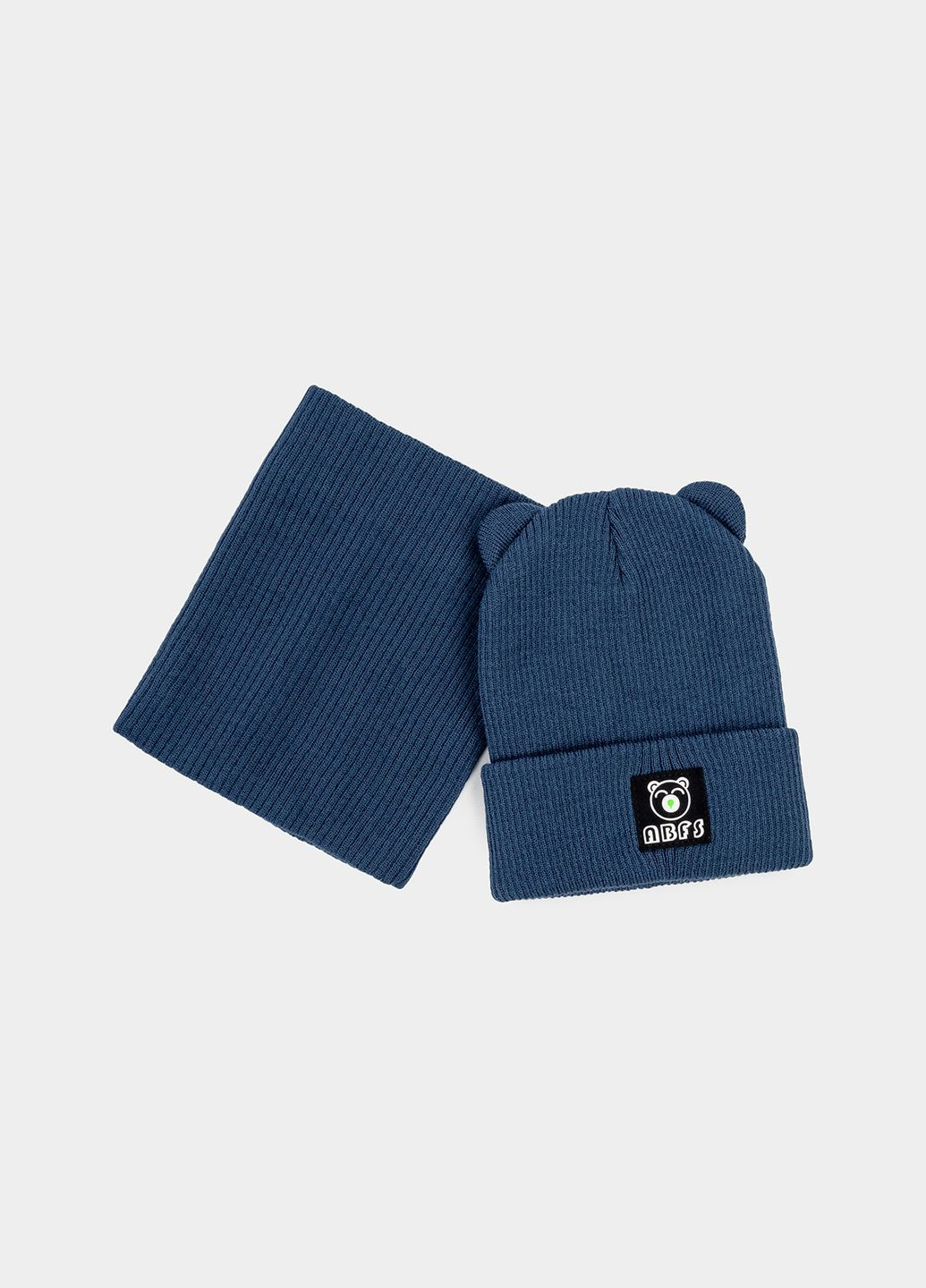 Комплект шапка та снуд для хлопчика колір темно-синій ЦБ-00234116 Yuki (268734753)