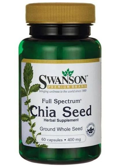 Екстракт насіння чіа Full Spectrum Chia Seed 400 mg 60 Caps Swanson (265530109)