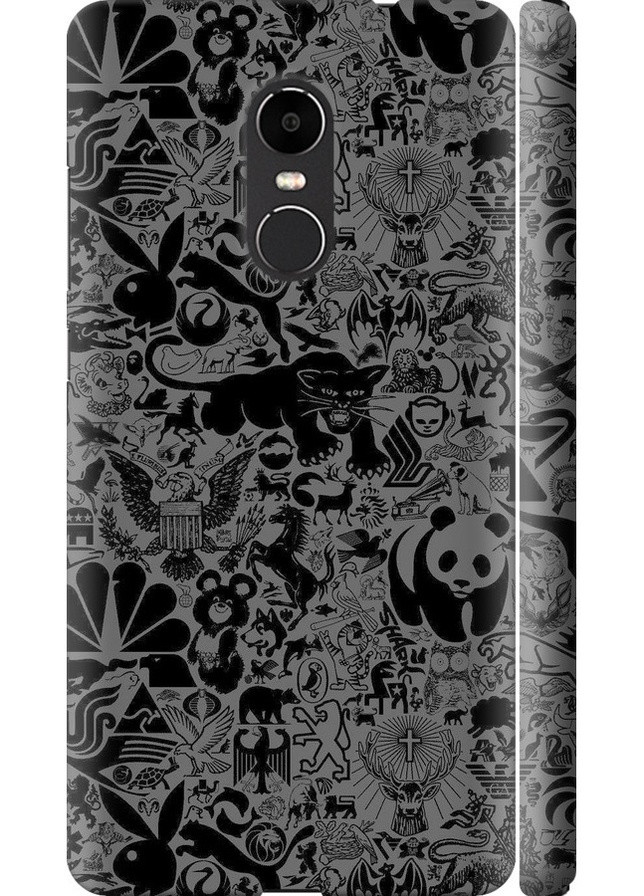 3D пластиковый матовый чехол 'Чёрно-серый стикер бомбинг' для Endorphone Xiaomi Redmi Note 4X (259635552)