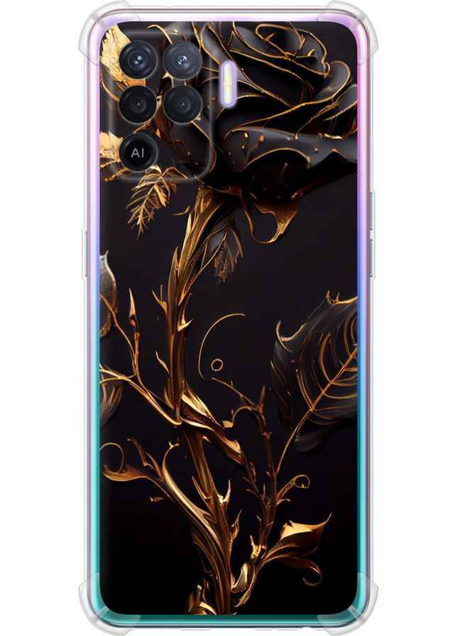 Силіконовий протиударний с посиленими кутами чохол 'Троянда 3' для Endorphone Oppo Reno5 Lite (267500234)