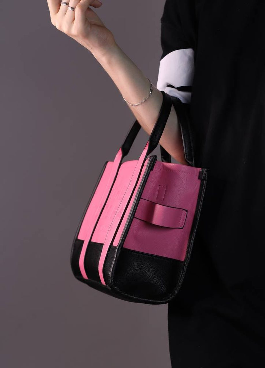 Сумка класична з лого Marc Jacobs tote bag black/pink Vakko (260619201)