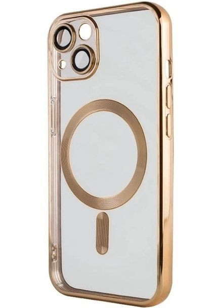 TPU хромовий чохол Chrome with Magnetic + захист камери для Apple iPhone 15 (6.1") Gold No Brand (278643216)