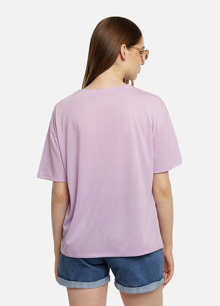 Сиреневая летняя женская футболка оверсайз цвет сиреневый цб-00219318 So sweet