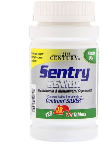 Sentry Senior, Multivitamin & Mineral Supplement, Adults 50+ 100 Tabs 21st Century (256723387)