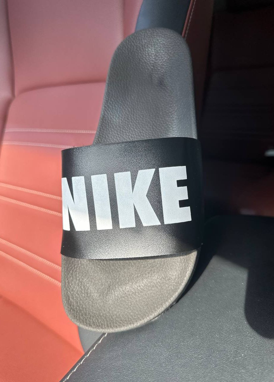 Шльопанці реплика Nike BLACK logo Full White Vakko (265913103)