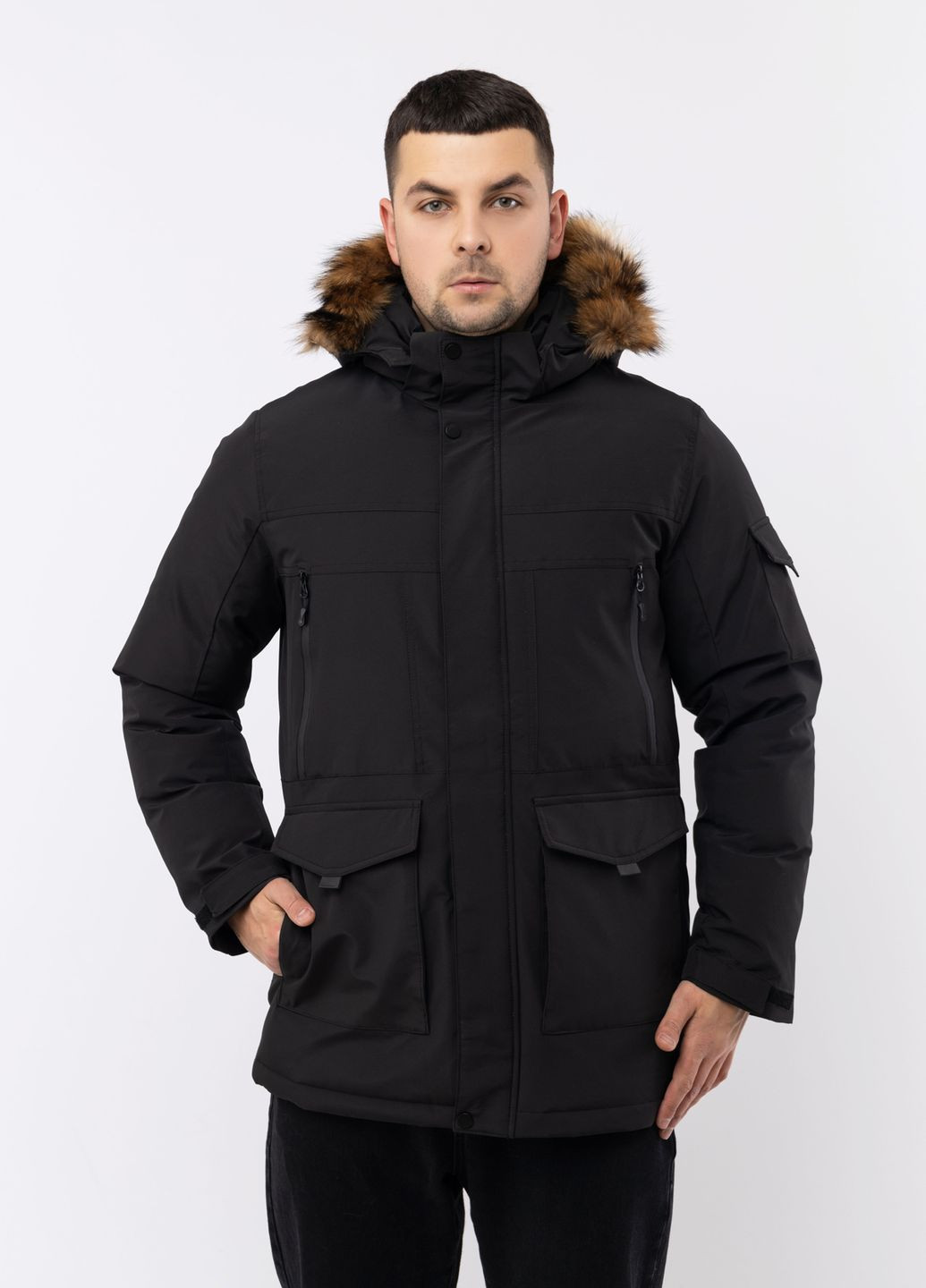 Черная зимняя мужская куртка цвет черный цб-00220372 K.F.G.L.