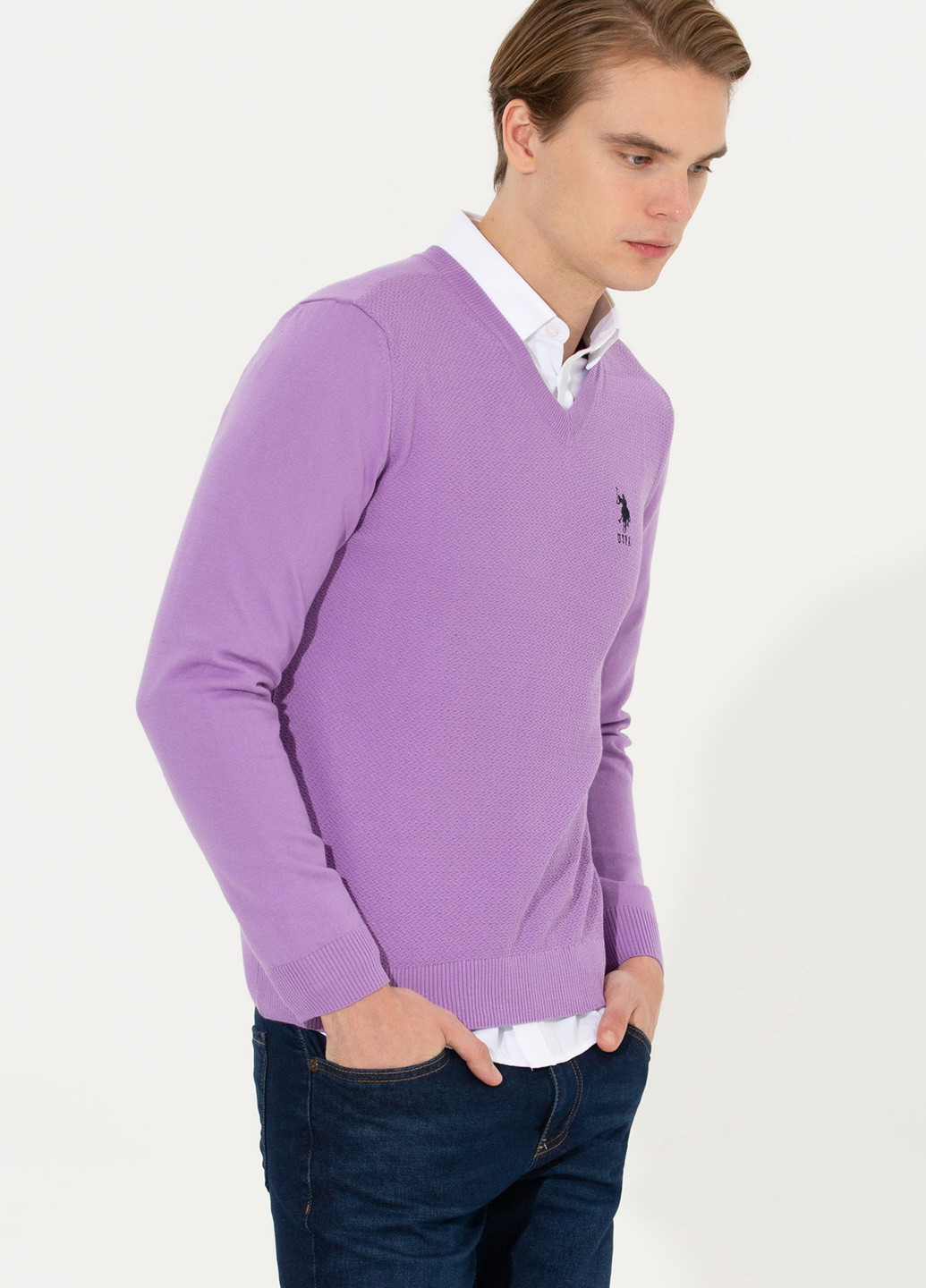 Розовый свитер мужской U.S. Polo Assn.