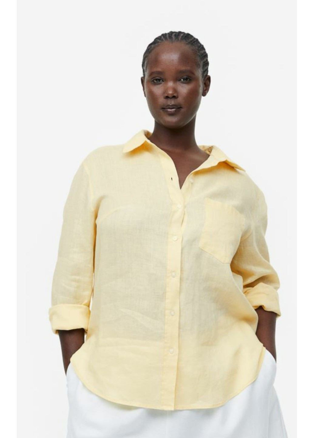 Желтая повседневный рубашка H&M