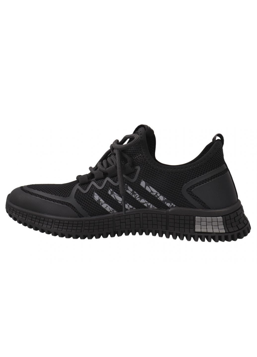 Черные кроссовки мужские из текстиля, на низком ходу, на шнуровке, черные, Berisstini 13-21DK