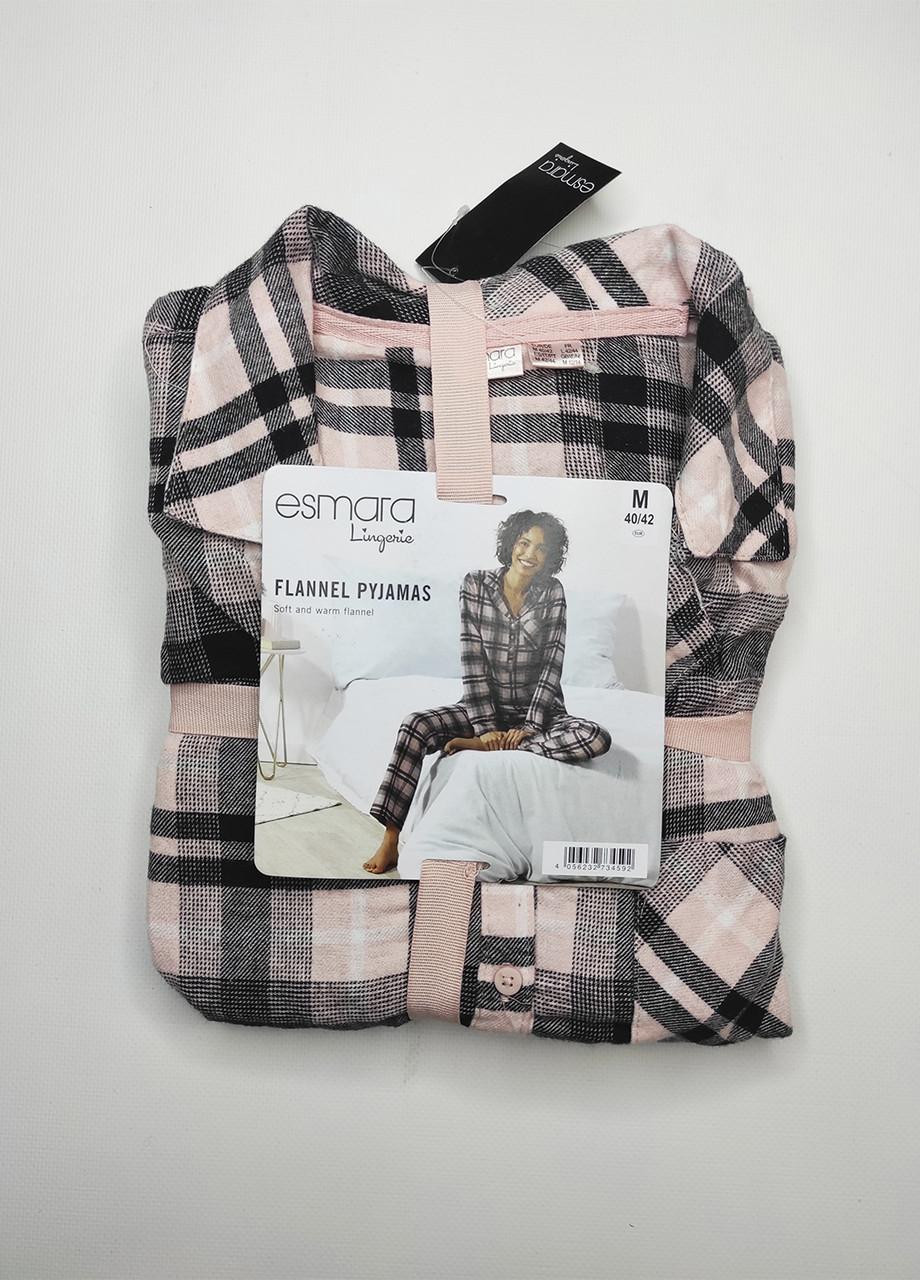 Комбинированная всесезон пижама женская фланелевая костюм для дома Esmara