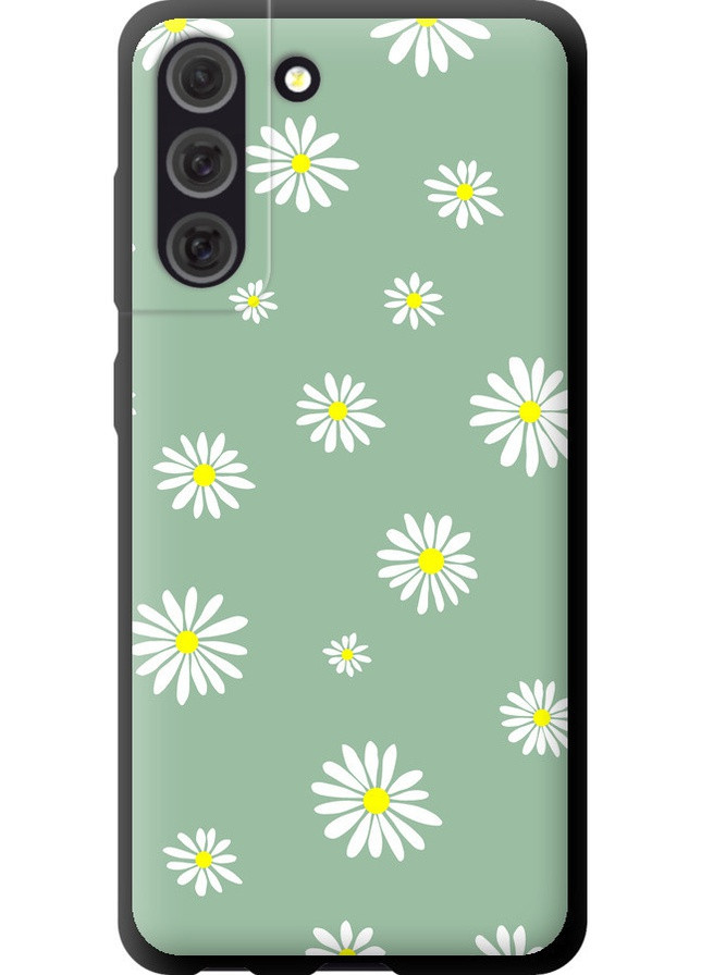 TPU черный чехол 'Ромашки v4' для Endorphone Samsung Galaxy S21 FE (258091217)