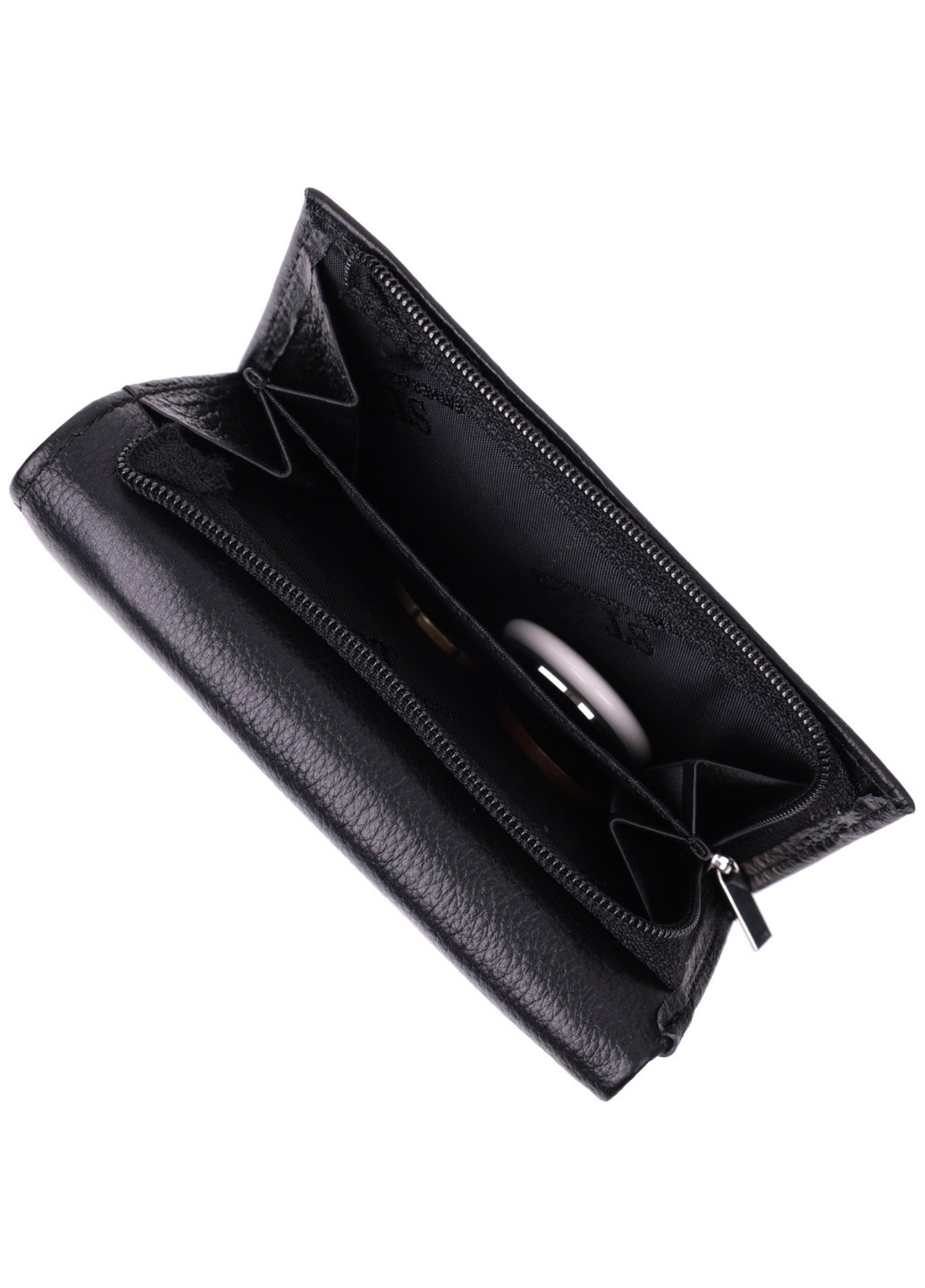 Кожаный женский кошелек в три сложения 22488 Черный st leather (277980499)