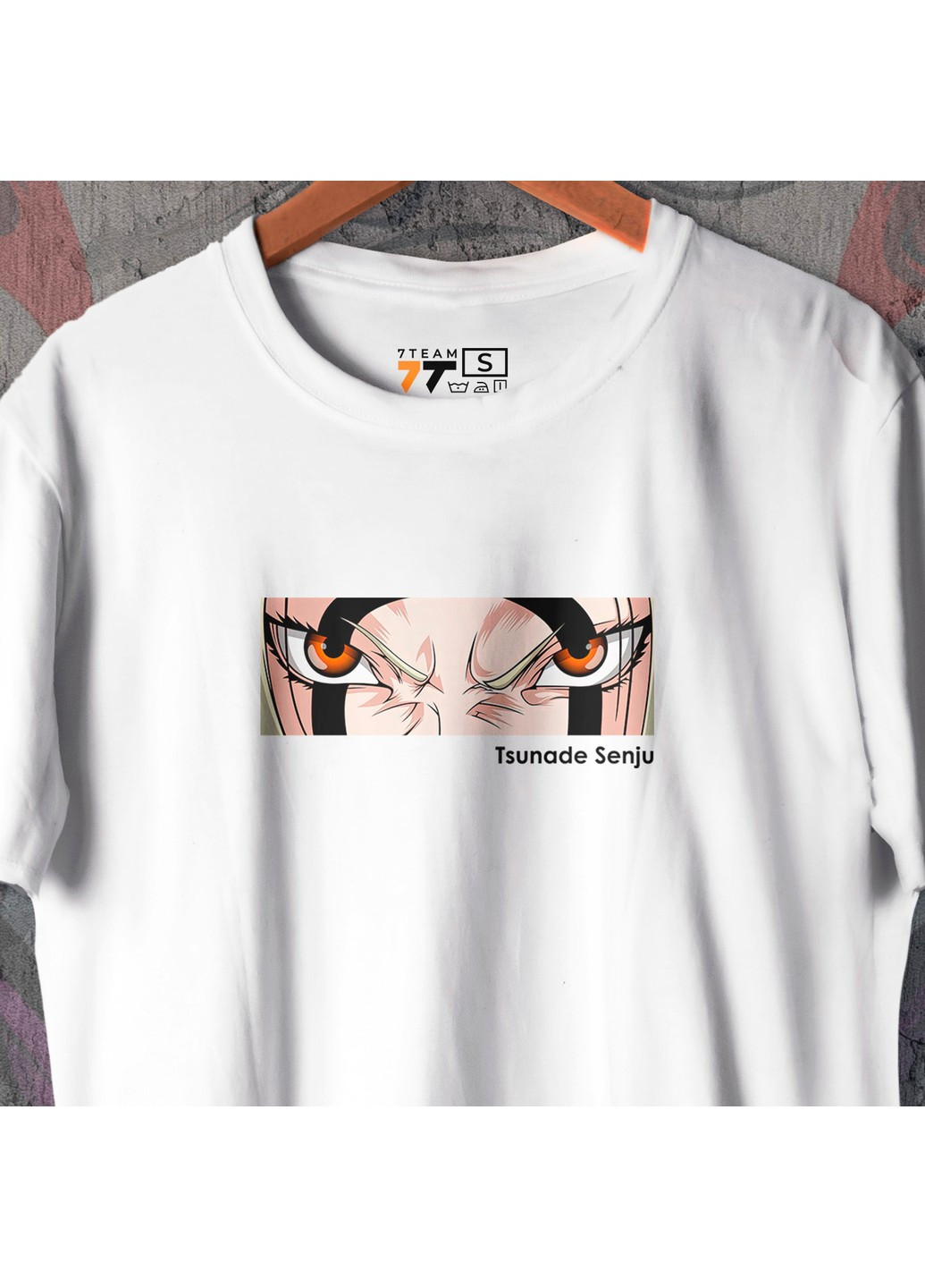 Біла футболка з принтом наруто - очі цунаде white No Brand
