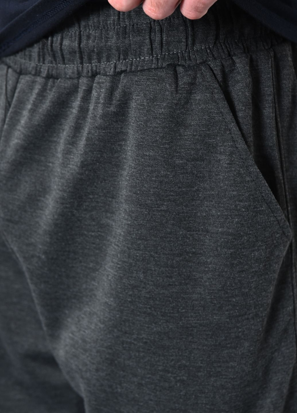 Спортивні штани чоловічі напівбатальні темно-сірого кольору Let's Shop (277609097)