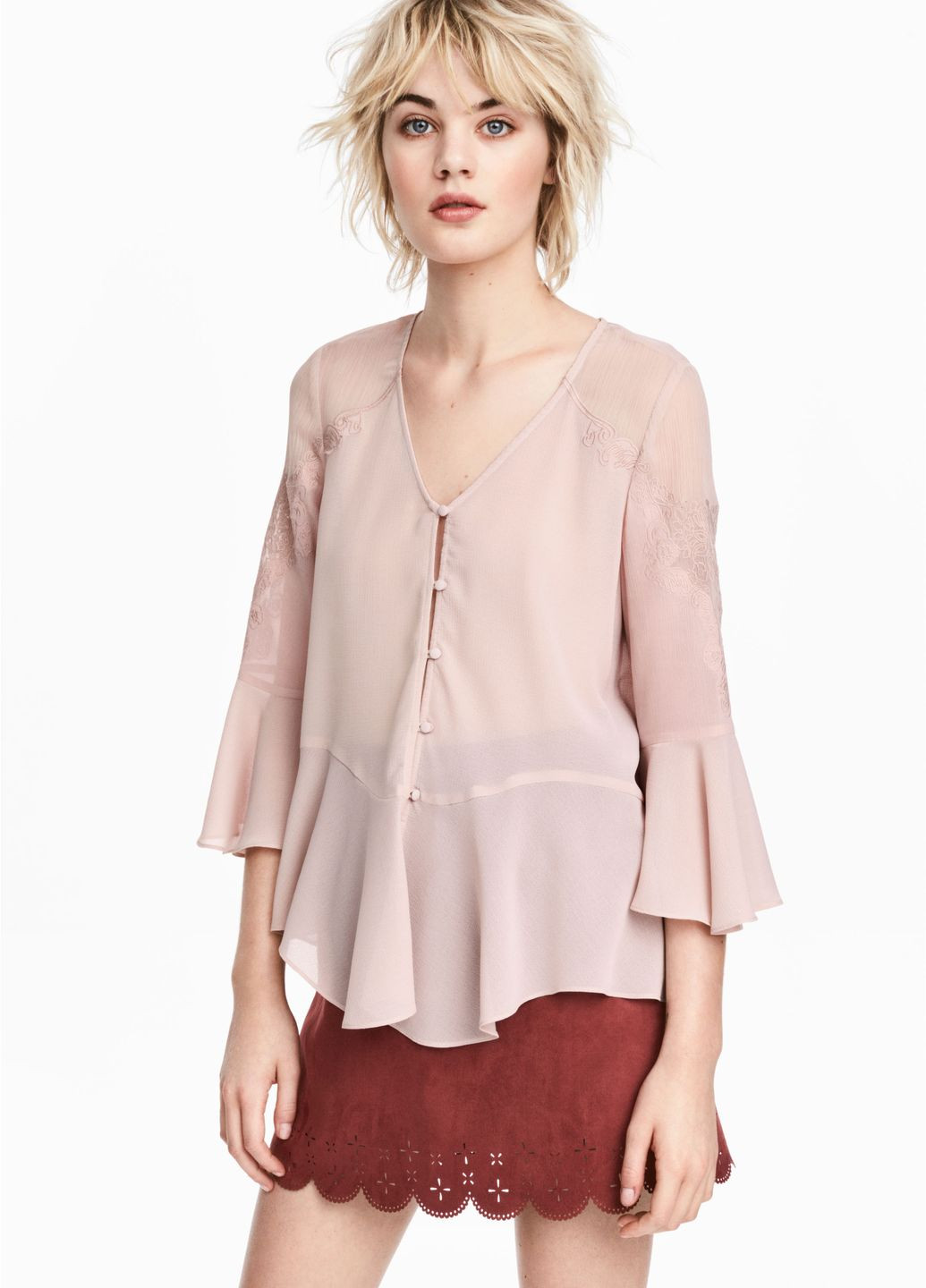 Світло-рожева блуза демісезон,блідо-рожевий, divided H&M