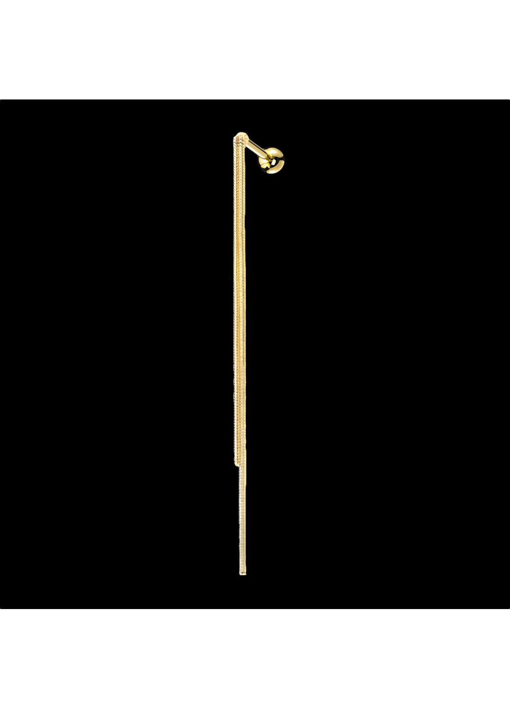 Моносерьга с двойной цепочкой для пирсинга хряща, козелка, мочки цвет Золото Spikes (260359918)