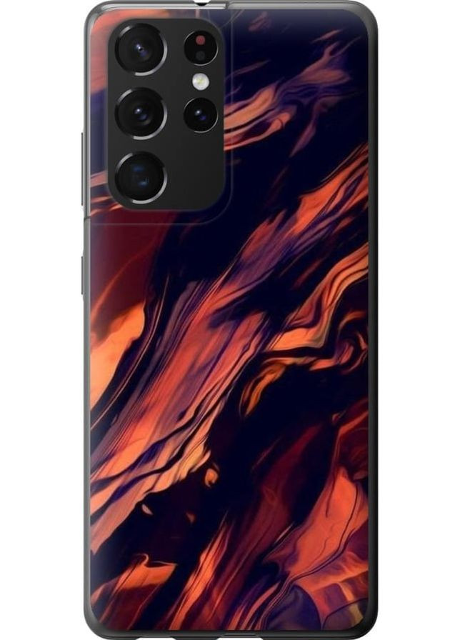 2D пластиковый чехол 'Черно-оранжевая абстракция' для Samsung Galaxy S21 Ultra (5G) Endorphone Samsung Galaxy S21 Ultra (5G) (276320226)